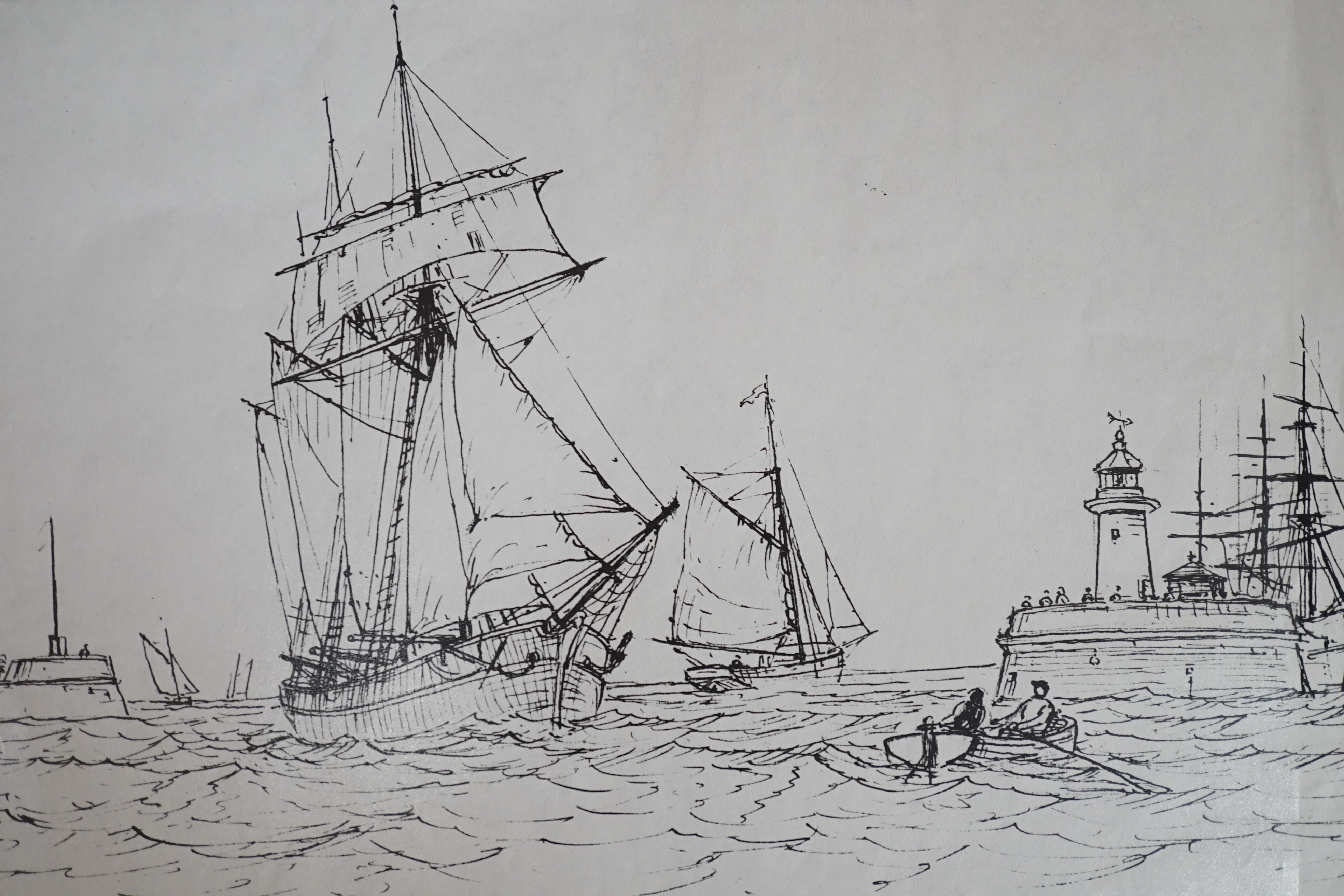 Max Parsons (1915 - 1998) a collection of inks, watercolours and prints including maritime interest sketches, landscapes and an illustration for London Life, unframed, largest 40cm x 34